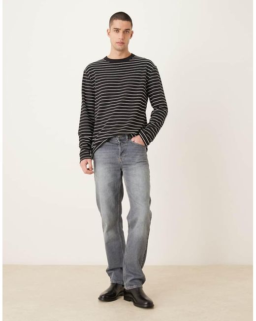 ASOS Gray Relaxed Long Sleeve T-shirt for men