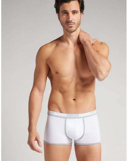 Intimissimi White Superior Cotton Boxers With Logo for men