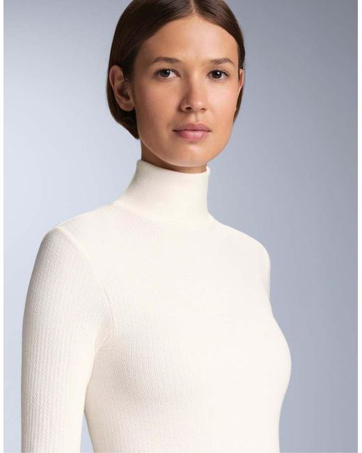 Oysho White Seamless Merino Wool Base Layer T-shirt