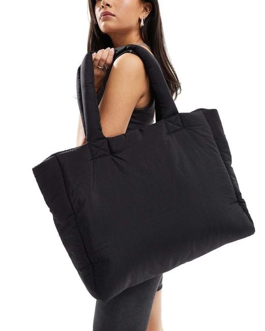 ASOS Black Padded Woven Gym Tote Bag