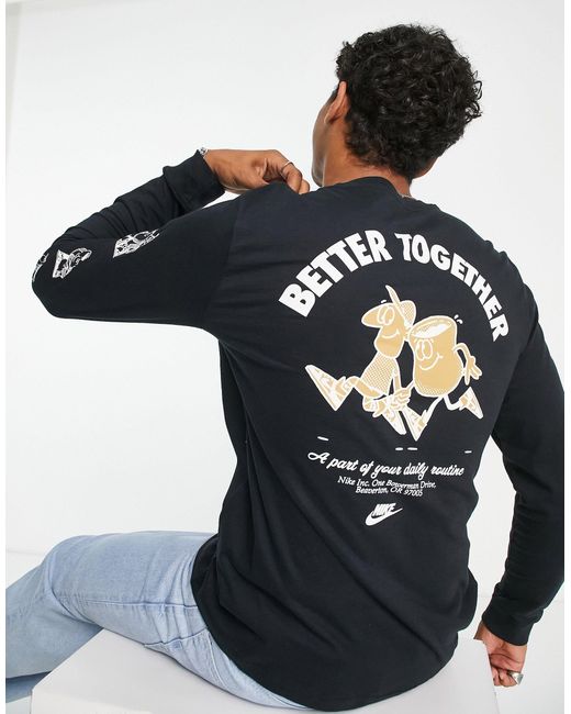 Nike 'sole Cafe Better Together' Long Sleeve Graphic Tshirt in Blue