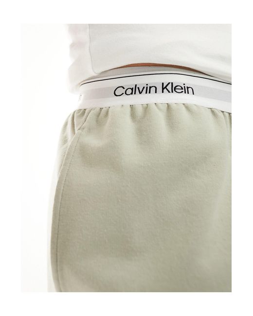 Calvin Klein Gray Modern Cotton Sleep Shorts for men