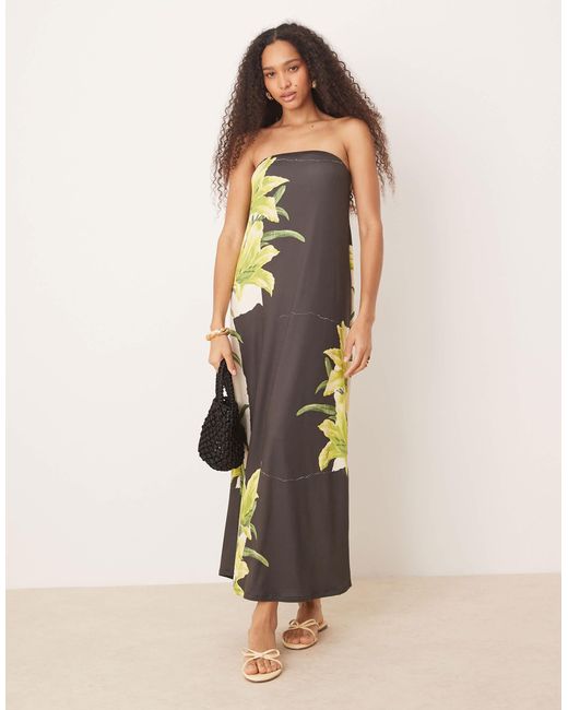 ASOS Natural – trägerloses maxikleid