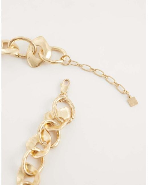ASOS Metallic Necklace With Chunky Molten Chain Links
