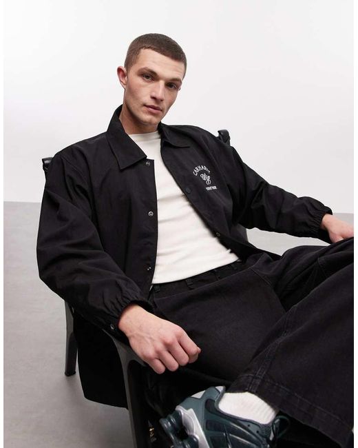 Carhartt Black Eightynine Logo Coach Jacket for men