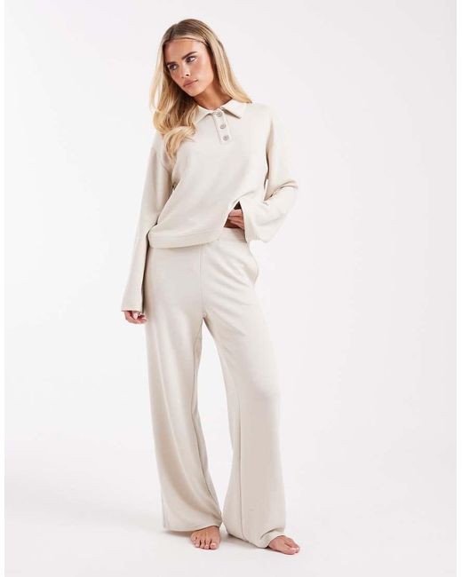 Vero Moda Natural Super Soft Tie Waist Wide Leg Jogger Co-Ord