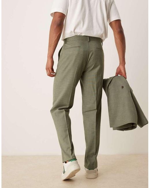 ASOS Natural Straight Leg Suit Trousers for men