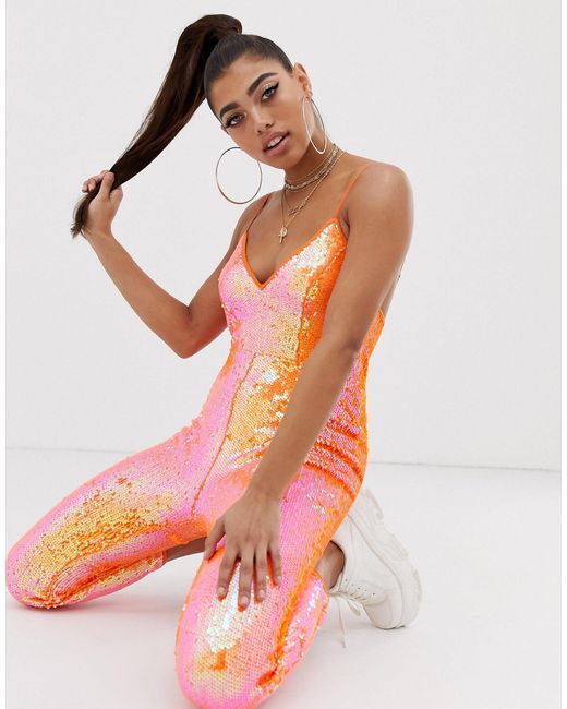 missguided orange jumpsuit