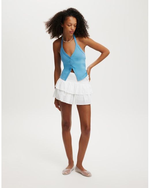 Cotton On White Alexa Button Front Halter