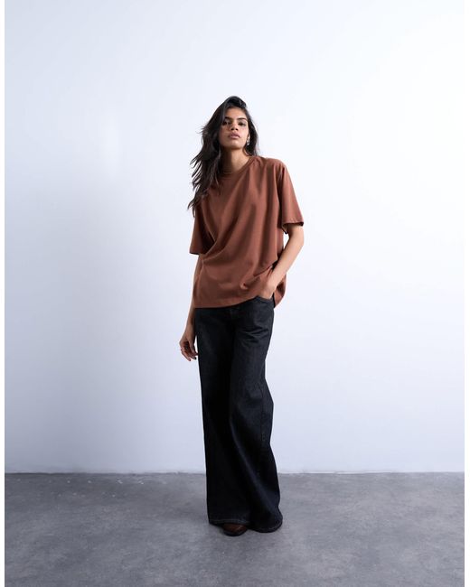TOPSHOP Brown Premium Basic Short Sleeve Tee