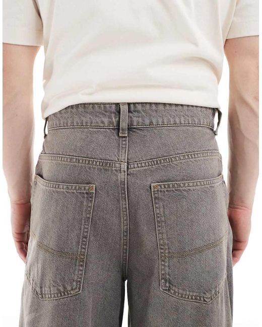 Collusion Gray X003 Wide Leg Mid Rise Jeans for men