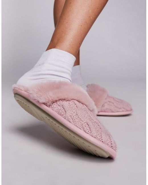 Boux Avenue Pink Cable Mule Slipper