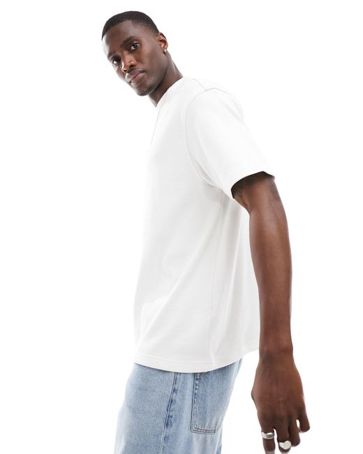 T-shirt côtelé coupe carrée Another Influence pour homme en coloris White