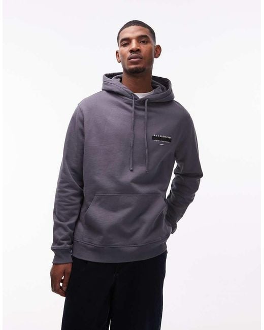 AllSaints Blue Redact Hoodie for men