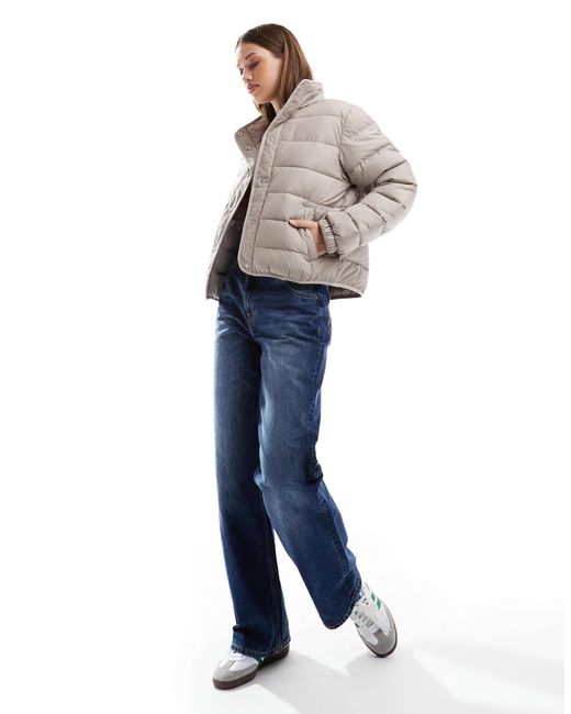 Hollister Packable Quilted Jacket in Grey Lyst Australia