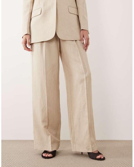 Mango Natural Casiopea Linen Mix Tailored Relaxed Trouser Co-ord