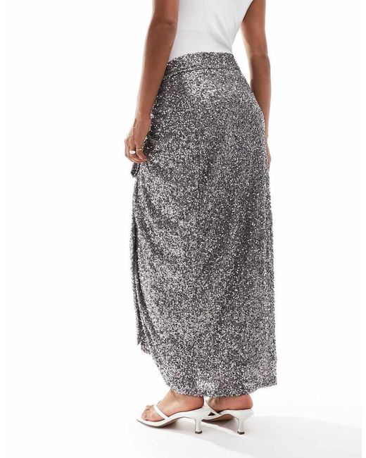 Falda Midi Con Abalorios Jaspre De Petite Never Fully Dressed de color White