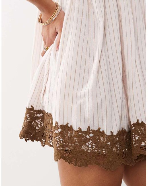 ASOS Multicolor V Neck Cami Mini Dress With Lace Trims