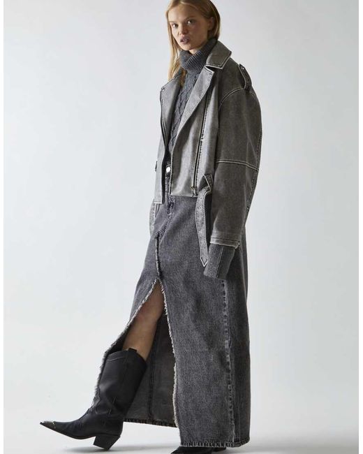 Glamorous Gray Cropped Biker Jacket
