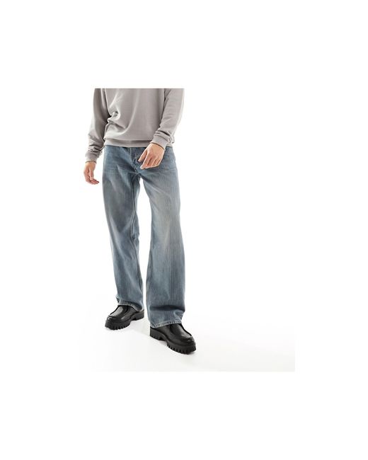 Weekday Sphere Low Waist Relaxed Fit Straight Leg Jeans in White