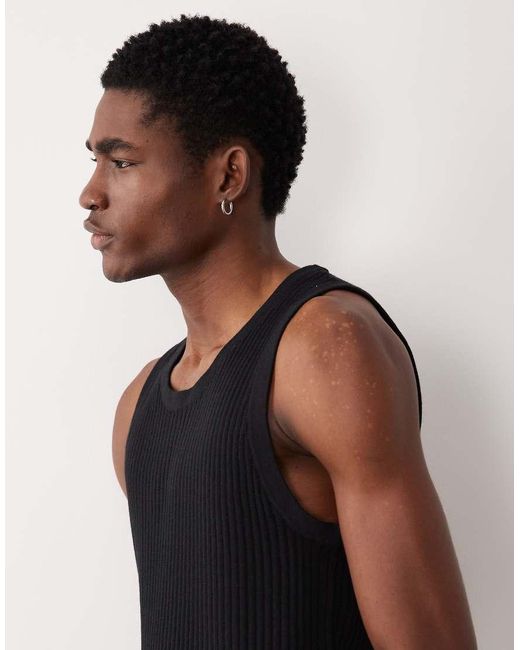Jack & Jones Black Knitted Sheer Vest for men