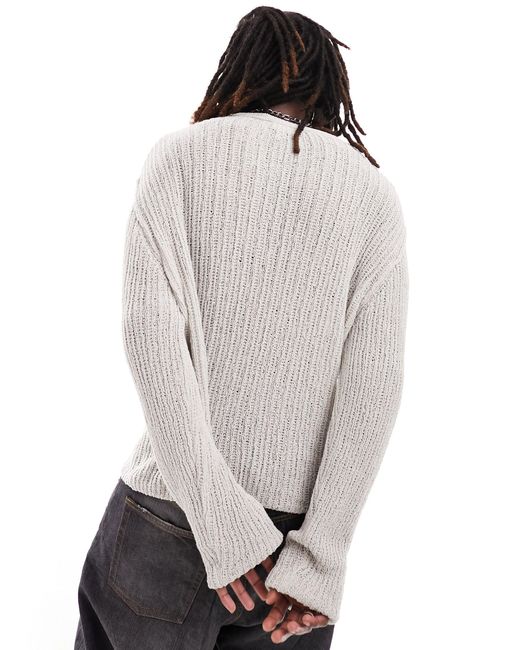 Weekday Gray Unisex Jordan Open Knit Sweater