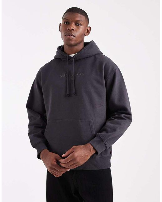 Levi's Blue Central 2 Horse Logo Relaxed Fit Hoodie for men