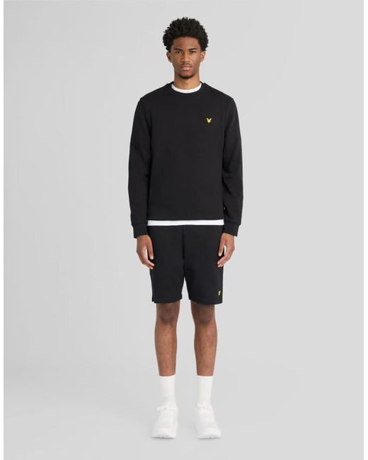 Lyle & Scott Black Mid Layers Sports Loopback Crew Neck for men