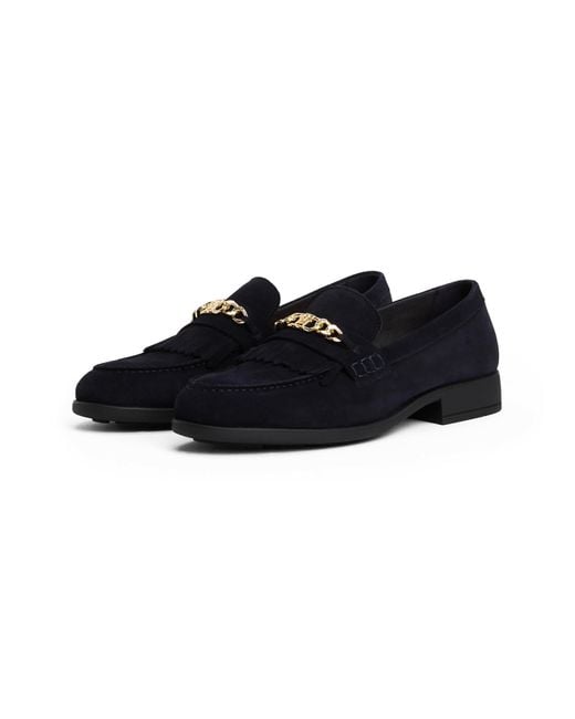 Tommy Hilfiger Black Chain Suede Loafers