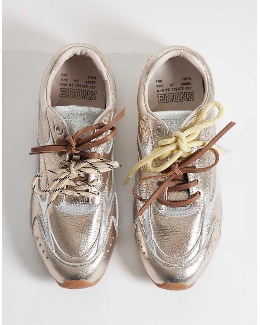 Bronx White Myr-aa Lace Up Trainers