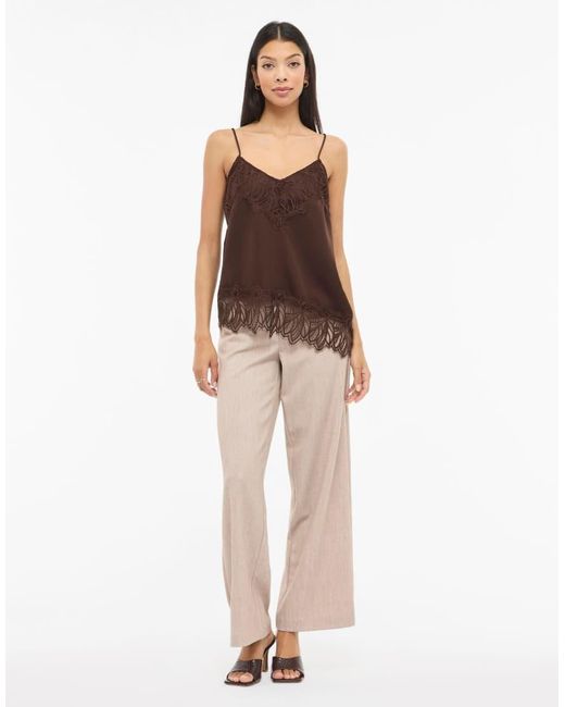 Vila Brown Strap Top