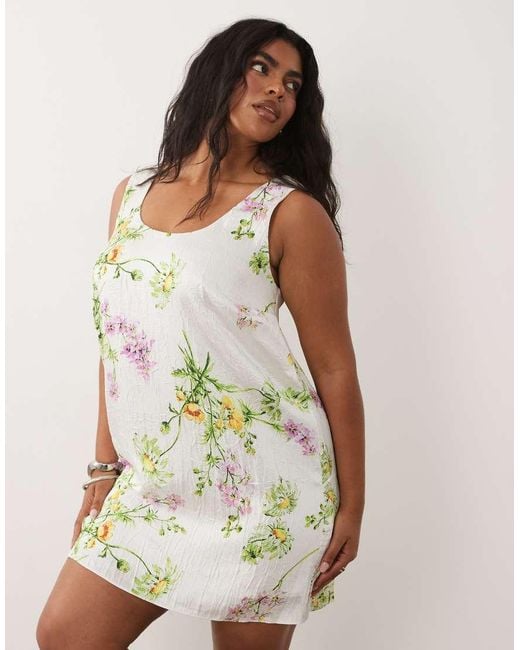 ASOS Multicolor Asos Design Curve Shift Mini Dress With Bow Back Detail