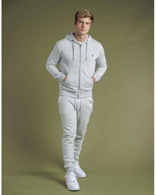 French Connection Green Cotton Blend Zip Hoody for men