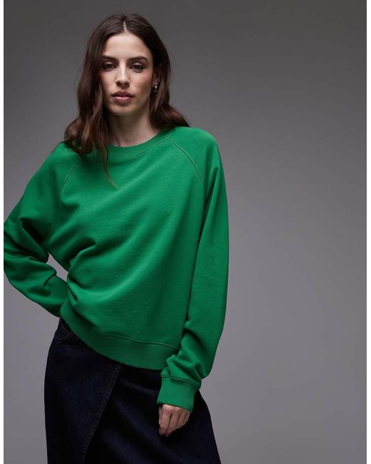 Sudadera Con Cuello Redondo De Tejido Rizado Suave De ARKET de color Green
