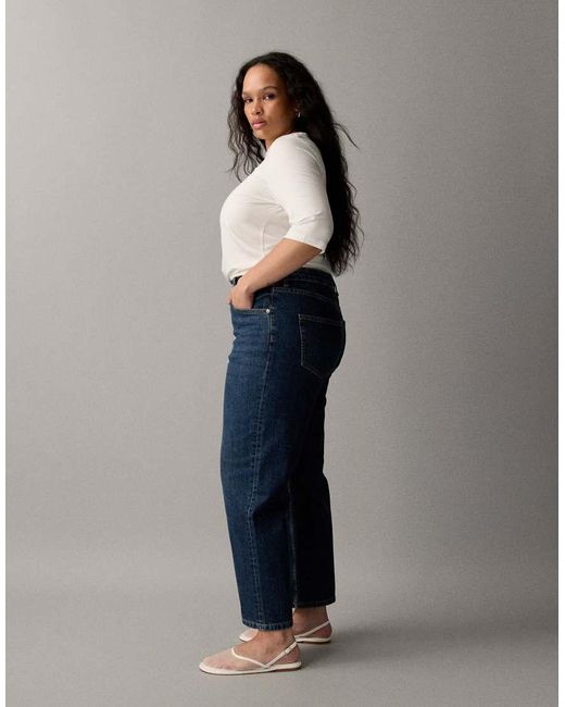 ASOS Blue Asos Design Curve Ankle Grazer Comfort Stretch Straight Leg Jeans