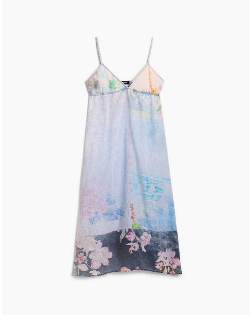 Desigual Blue Maxi Denim Strappy Dress