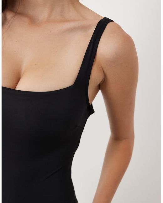 ASOS Natural Fuller Bust Lifting Square Neck Swimsuit