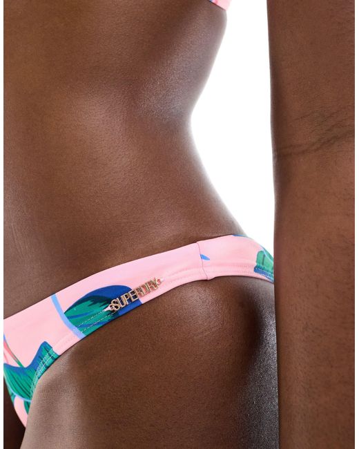 Superdry Pink – tropical – knappe bikinihose