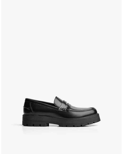 Bershka White Chunky Sole Loafers for men