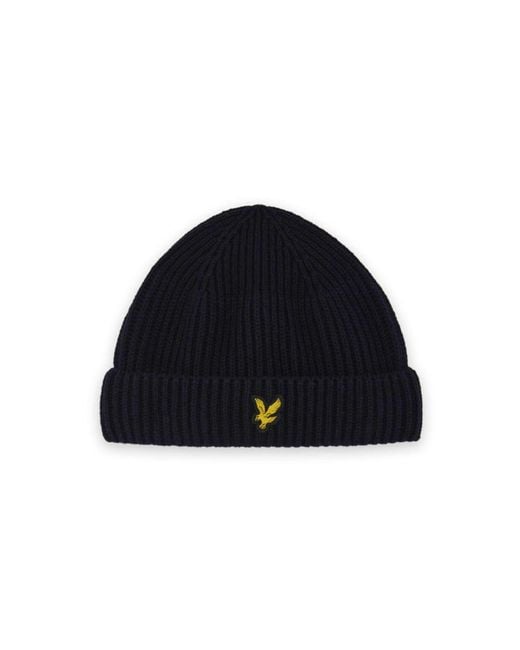 Lyle & Scott Gerippte beanie in Blue für Herren