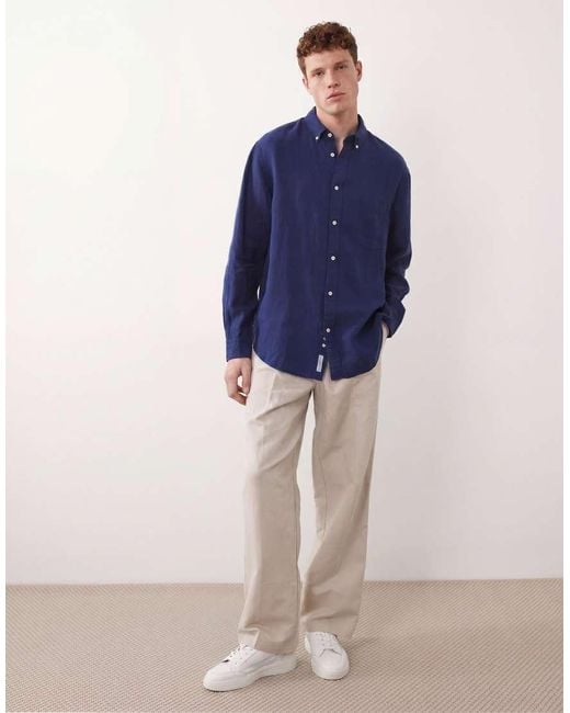 ARKET Blue Pure Linen Shirt for men