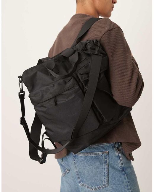 Mango Black Double Pocket Rucksack for men