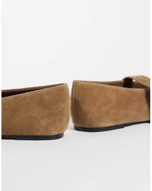 Mango White 100% Leather Flat Shoe