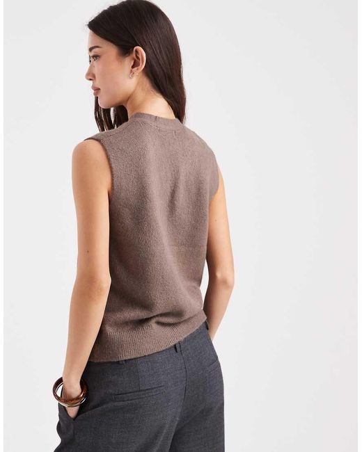New Look Gray Button Down Knitted Waistcoat