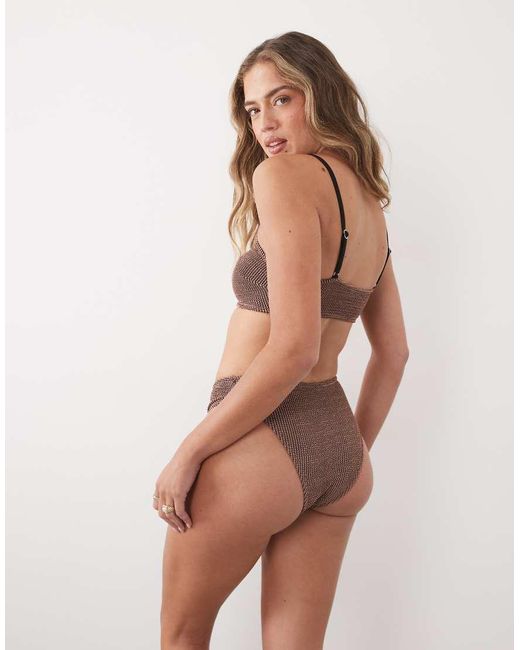 CUPSHE Brown Scrunch Bralet Bikini Set