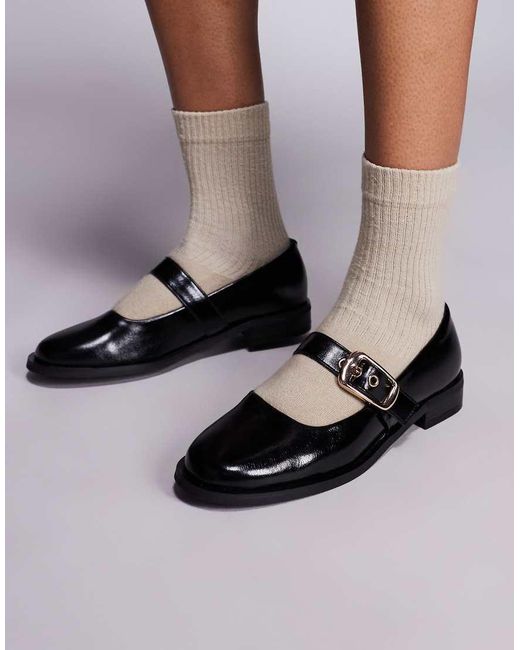 River Island Black Mary Jane Ballet Flat