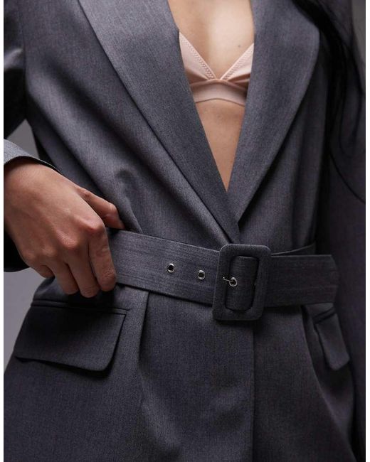 ASOS Gray Belted Oversized Blazer