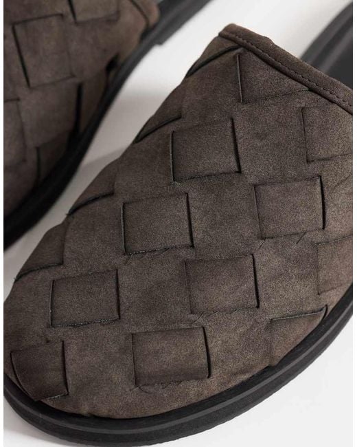 ASOS Brown Woven Mule Sandals for men
