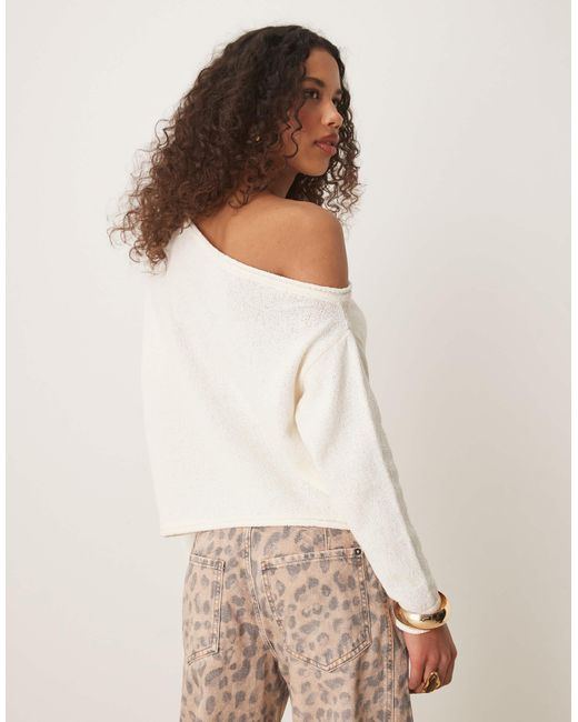 ASOS Natural – strickpullover aus bouclé