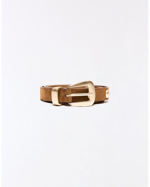 Bershka White Studded Belt